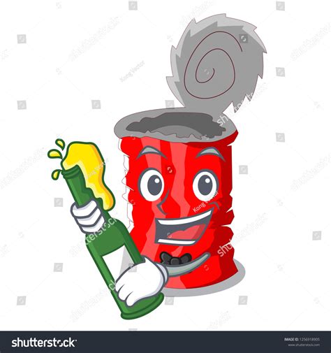 Beer Tincan Ribbed Metal Character Canned Stock Vector Royalty Free