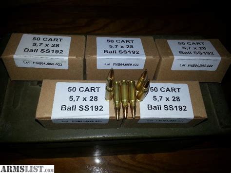 ARMSLIST - For Sale: FN five seven 5.7 or P90 Ammo 4 boxes of SS192 ...