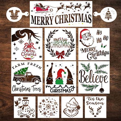 Buy Christmas Stencils For Painting On Wood Large Christmas Stencil