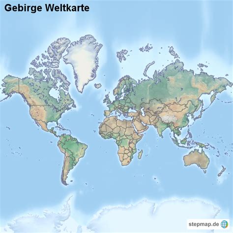 StepMap Gebirge Weltkarte Landkarte für Welt