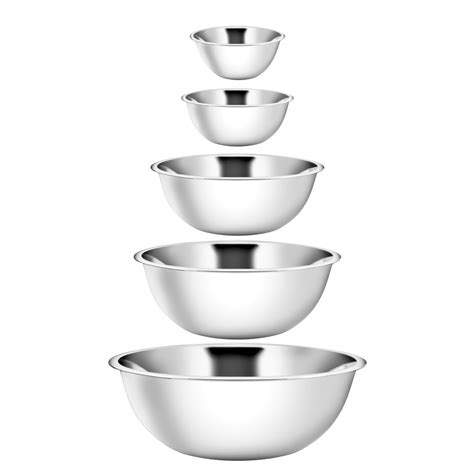 Premium Stainless Steel Mixing Bowls Set Of 5 Sizes Tools And Gadgets Kitchen Ybm Home