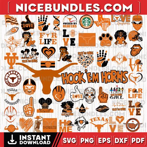 57 Files Texas Longhorns Team Bundle Svg Texas Longhorns Sv Inspire