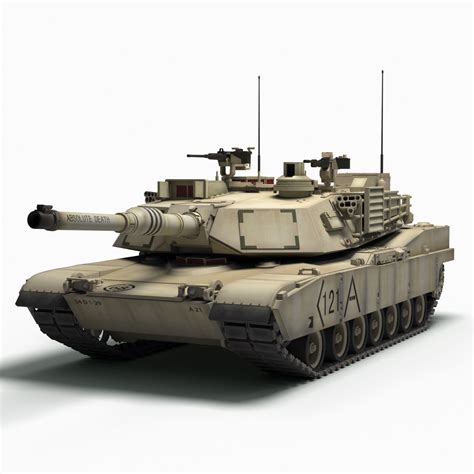 m1a2 abrams battle tank 3d model