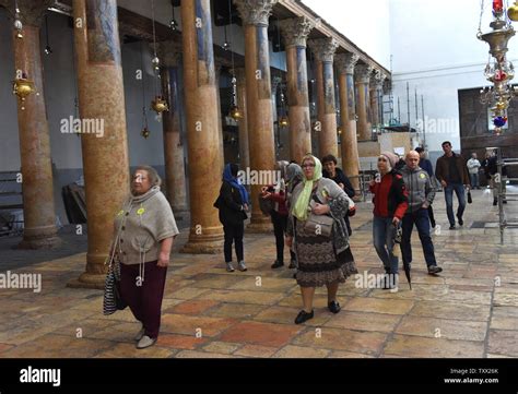 Tourists Visit The Newly Restored Church Of Nativity Where Christians