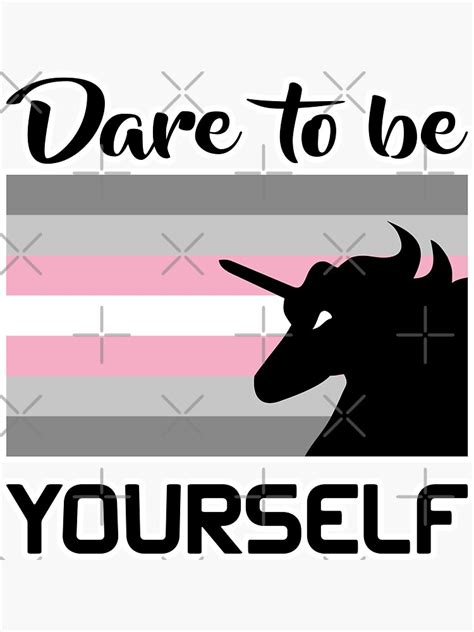 Dare To Be Yourself Demigirl Pride Flag With Unicorn Sticker For