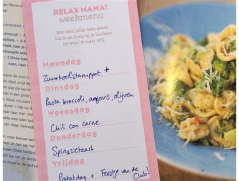 Relax Mama Weekmenu 7 Club Van Relaxte Moeders