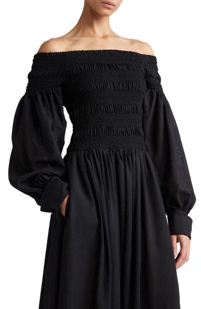 Max Mara Off The Shoulder Wool Dress In Black Modesens Gb