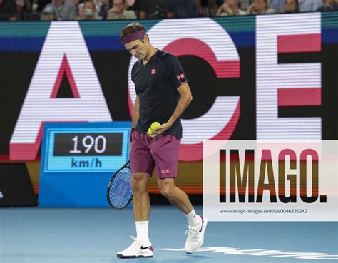 Roger Federer SUI Ace Logo In The Background Tennis Australian Open