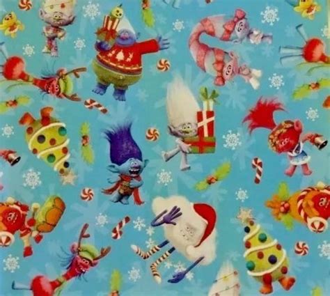 Trolls T Wrap Wrapping Paper Folded Flat Christmas Holiday 60 Sq Ft