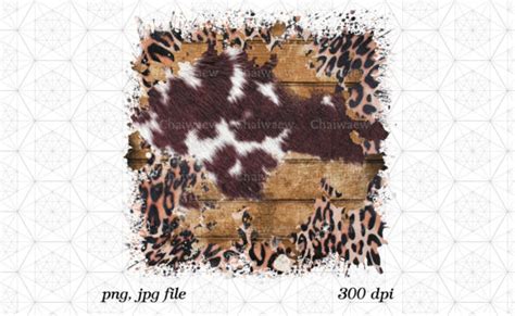 Distressed Leopard Cow And Wood Graphic By ChaiwaewDesign Creative