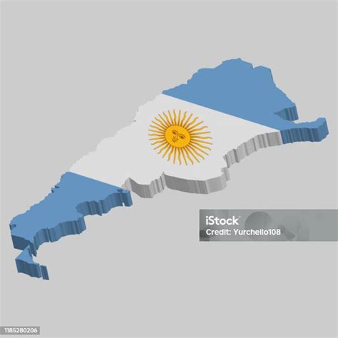 Vetores De Ilustração 3d Do Vector Da Bandeira Do Mapa De Argentina E