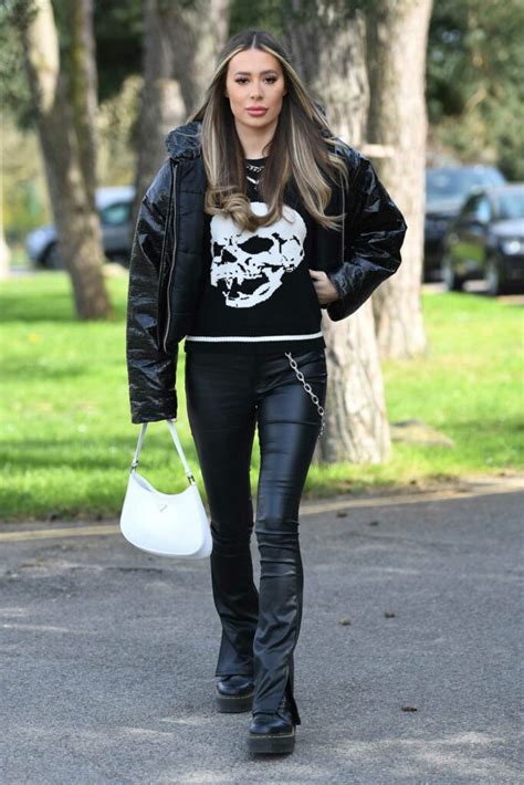 Demi Sims In A Black Leather Jacket On The Only Way Is Essex Tv Show Filming In Essex Celeb Donut