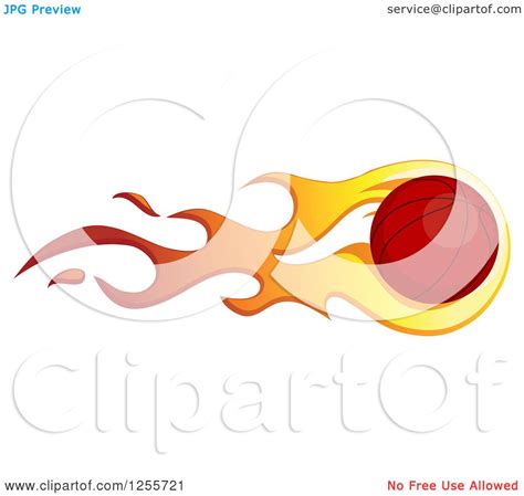 Clipart of a Basketball with Flames - Royalty Free Vector Illustration ...