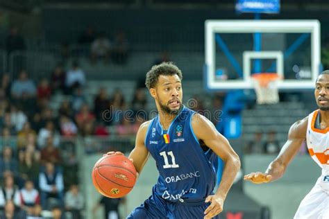 Players In Action At Eurocup Match Between Mora Banc Andorra BC And