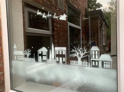 Christmas Village Window Stencils For Use With Snow Spray Set Etsy