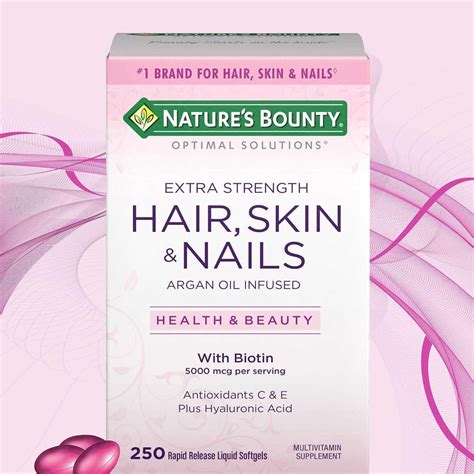 Hair Skin And Nails Mcg Biotina Cps Nature S Bount Frete Gr Tis