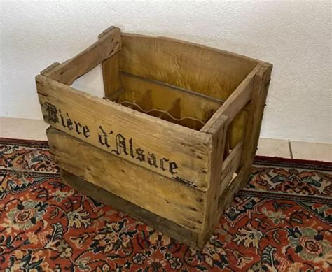 RARE ANCIENNE CAISSE à Bouteilles en Bois Bière dALSACE Vintage EUR 60