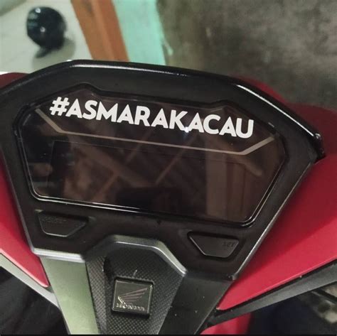 Cutting Sticker ASMARAKACAU Sticker Motor Helm Viral Lazada Indonesia