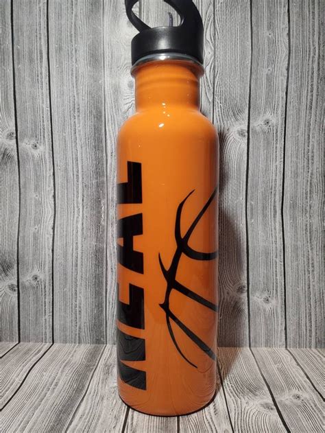 Basketball Sport Water Bottle Stainless Steel Cup Etsy