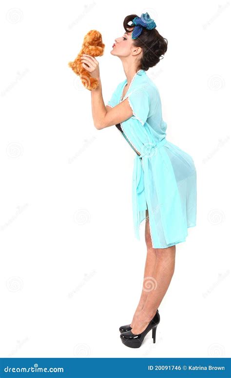 Pinup Model In Vintage Lingerie Stock Image CartoonDealer 17432755