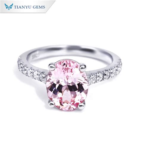 Tianyu Gems Classic Four Prong Oval Shape Pink Sapphire Women S Ring