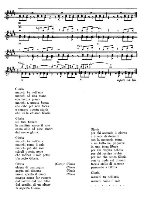 The Kolors Gloria Sheet Music Easy Sheet Music