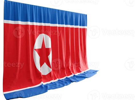 North Korea Flag Curtain In 3d Rendering Called Flag Of North Korea 30341271 Png