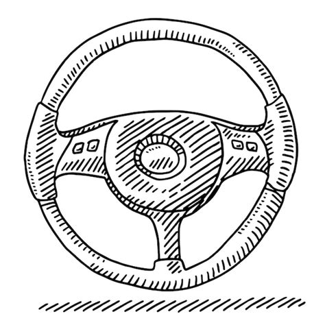 Premium Vector Hand Drawn Vector Drawing Of A Car Steering Wheel