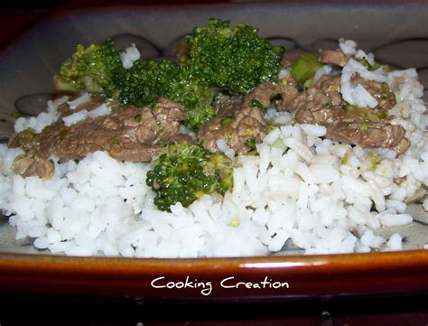 Cooking Creation Asian Style Beef And Broccoli Over Rice