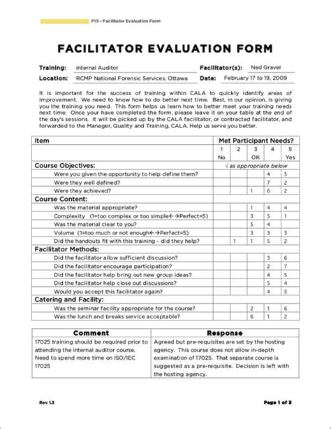 Free 11 Trainer Evaluation Form Samples And Templates In Pdf