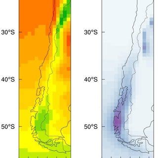 Era Interim Mean Annual Near Surface M Temperatures Left And Mean