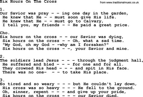 Six Hours On The Cross Apostolic And Pentecostal Hymns And Songs Lyrics And Pdf