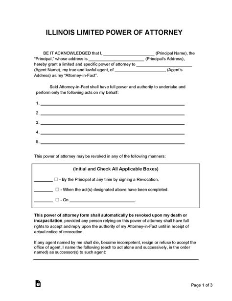 Free Illinois Power Of Attorney Forms 8 Types Word Pdf Eforms