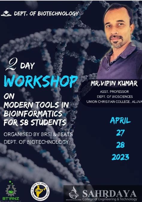 Workshop On Modern Tools In Bioinformatics Sahrdaya College Of