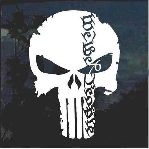 We The People Punisher Skull Window Decal Sticker Custom Made In The Usa Fast Shipping