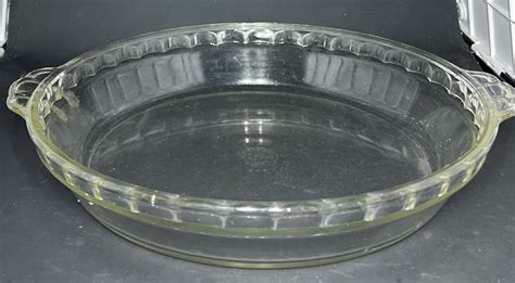 Vintage Pyrex Clear Crimp Edge Glass Deep Dish Pie Pan Plate