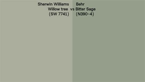 Sherwin Williams Willow Tree Sw Vs Behr Bitter Sage N