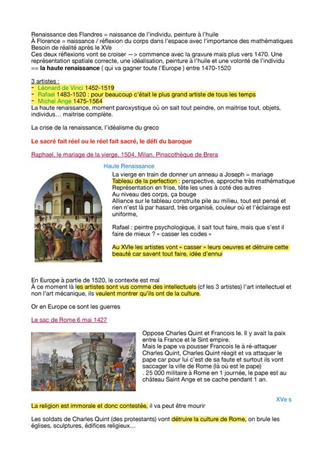 Séance 4 Economie des arts et de la culture Renaissance des Flandres