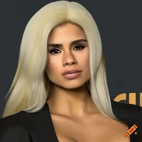 Diane Guerrero With Long Bleached Blonde Wig On Craiyon