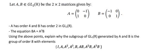 Solved Let Ab∈gl2r Be The 2×2 Matrices Given By