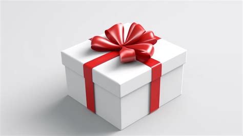 Premium Photo White Present Box Or Opened Gift Box With Red Ai Generative