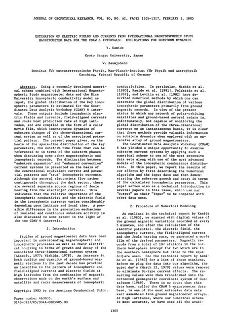 Pdf Estimation Of Electric Fields And Currents From International