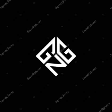 Diseño del logotipo de la letra GNG sobre fondo negro GNG iniciales