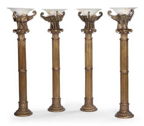 Evander Holyfield Group Of Four Elephant Torchiere Lamps