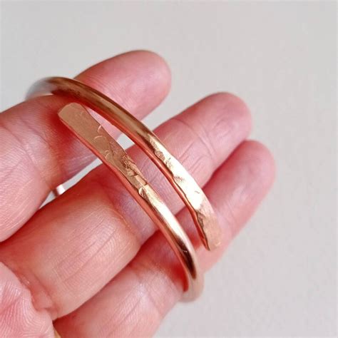 Personalised Copper Overlap Bangle Hand Forged Copper Etsy