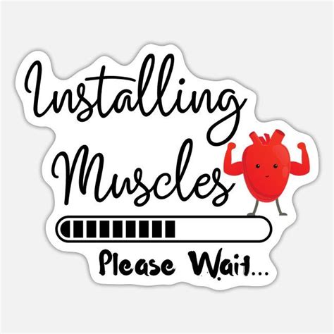 installing muscles sticker spreadshirt muscle gift stickers