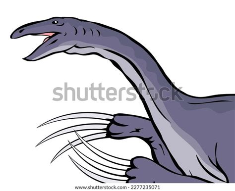 Ancient Lizard Therizinosaurus Long Claws On Stock Illustration ...