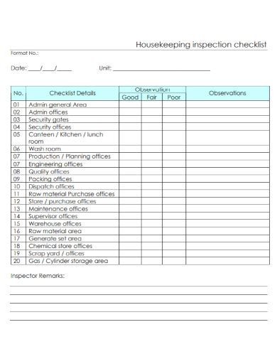 Hospital Housekeeping Cleaning Checklist - Infoupdate.org