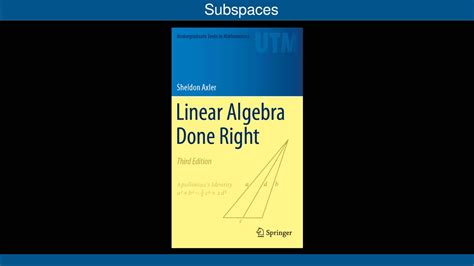 Sheldon AxlerLinear Algebra Done Right视频 哔哩哔哩 bilibili