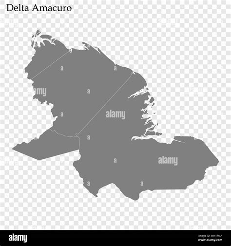 High Quality Map Of Delta Amacuro Is A State Of Venezuela With Borders